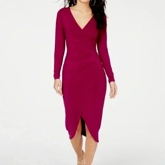 THALIA SODI Crossover Burgundy Dress - Picture 1 of 6
